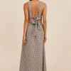 AMELIA SQUARE NECK DRESS - GINGHAM