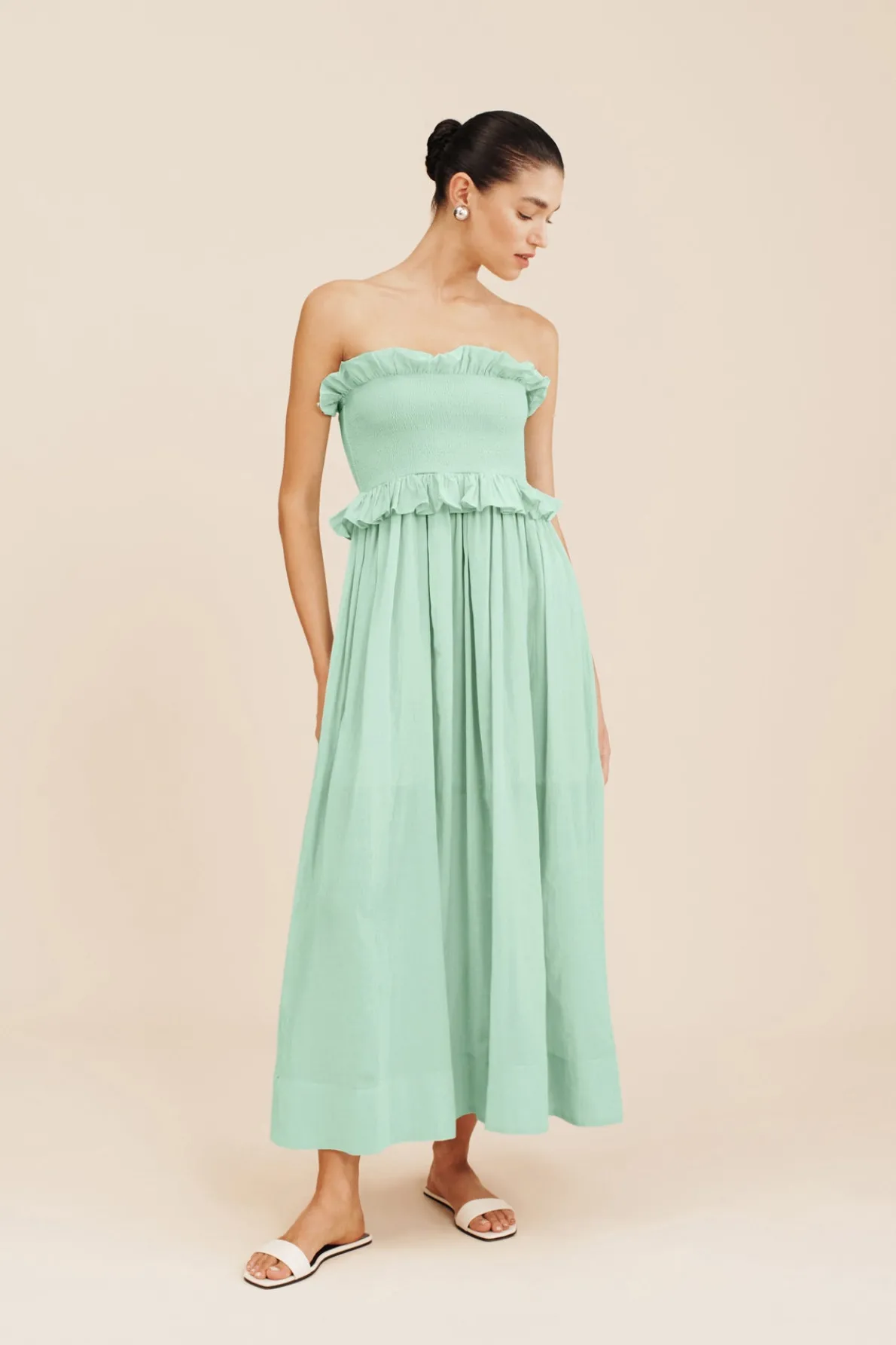 COBY STRAPLESS DRESS - COOL MINT