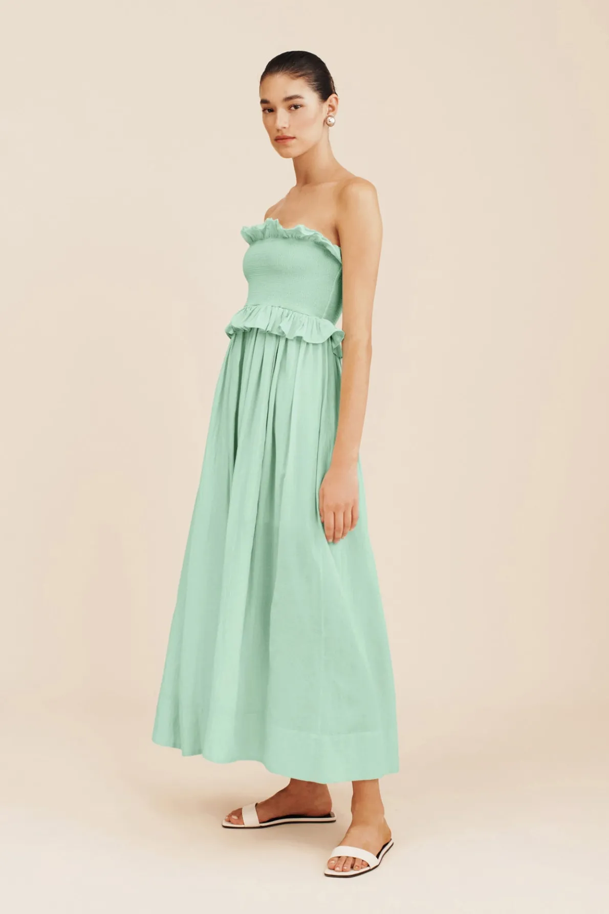 COBY STRAPLESS DRESS - COOL MINT