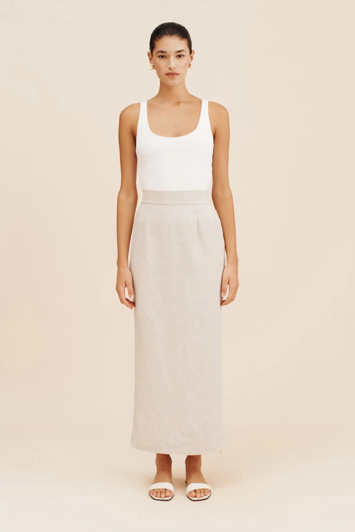 EMMA PENCIL SKIRT - NATURAL