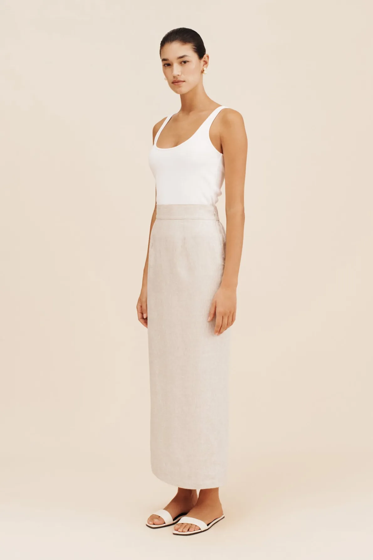 EMMA PENCIL SKIRT - NATURAL