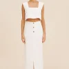GIGI COLUMN SKIRT - IVORY