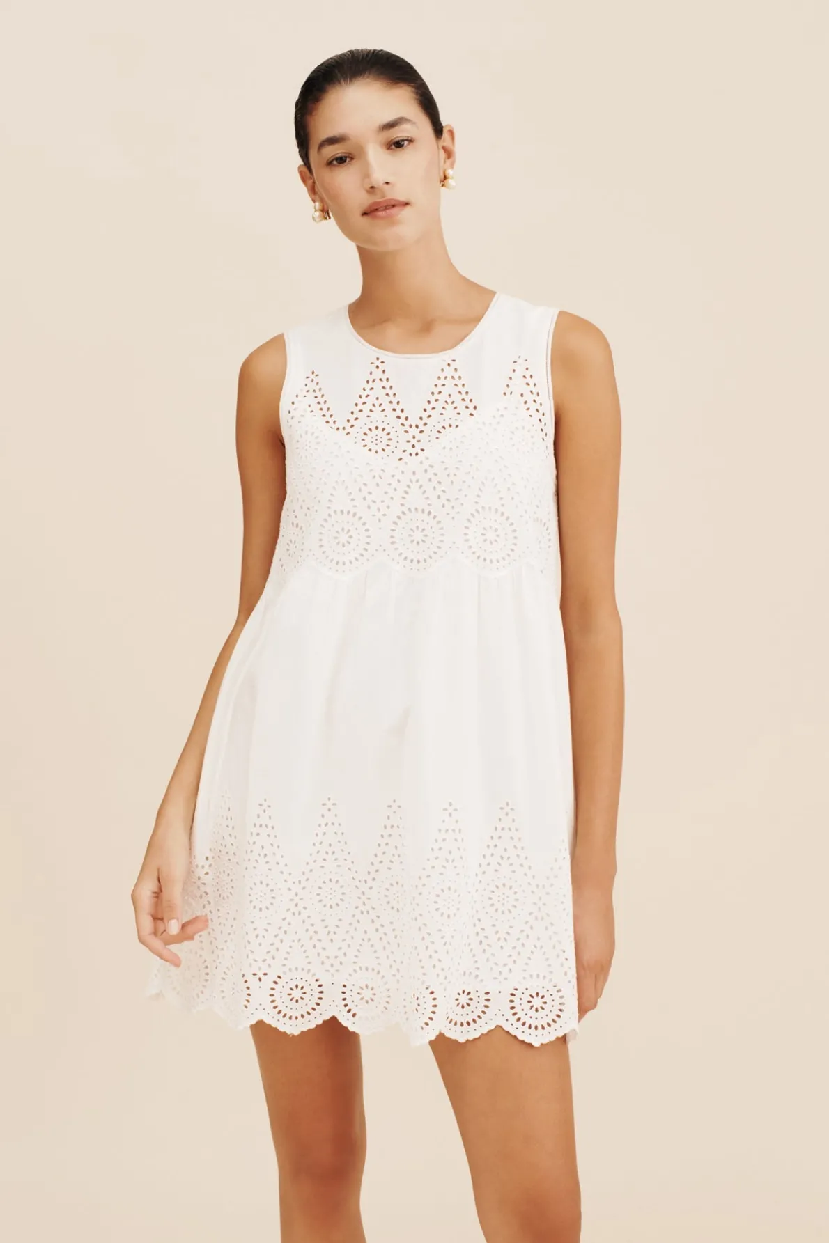 LOUISA MINI DRESS - VINTAGE WHITE