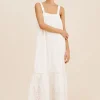 LOUISA TIE DRESS - VINTAGE WHITE