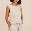 MABEL TOP - BEIGE STRIPE