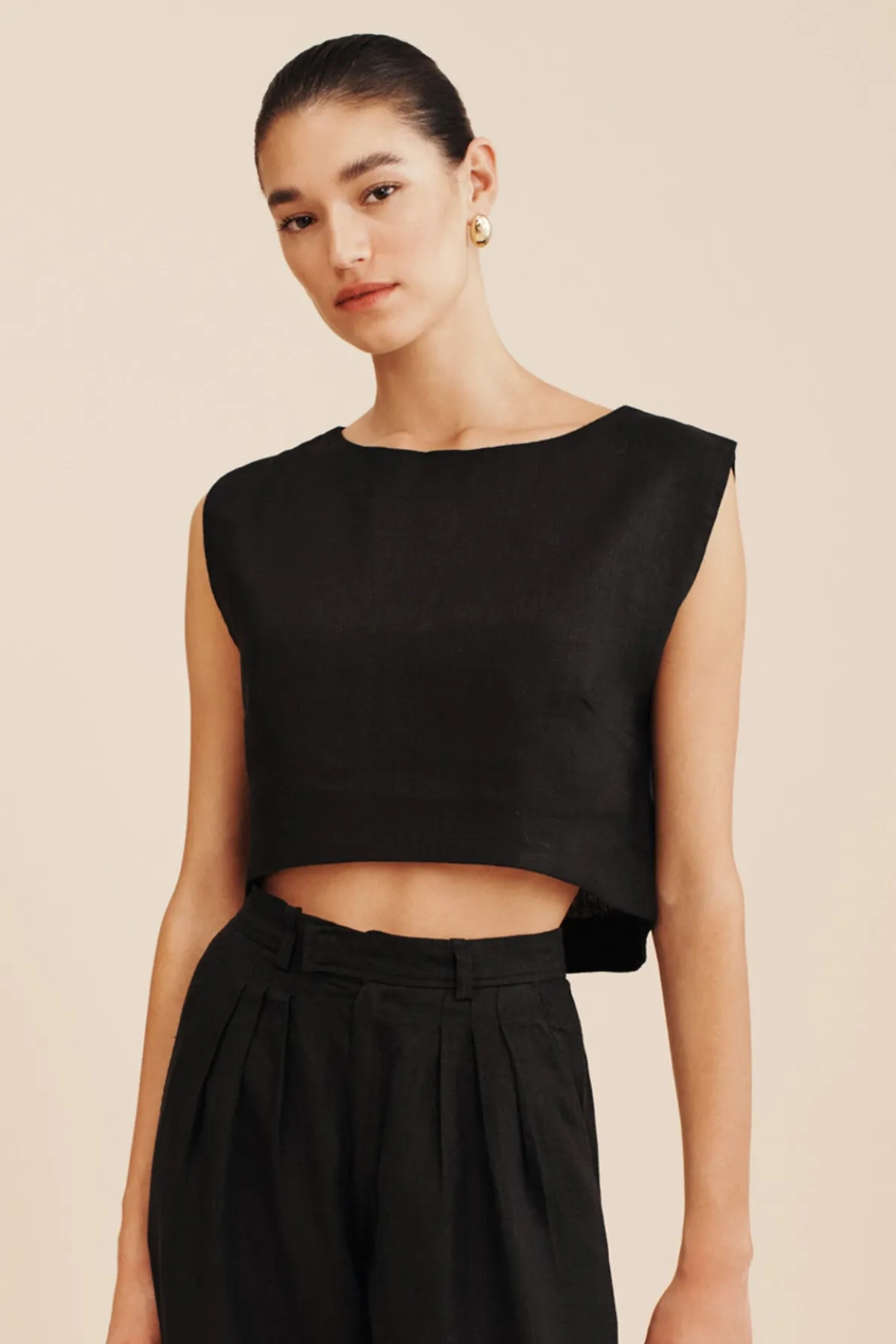 MARTINA CROP TOP - BLACK