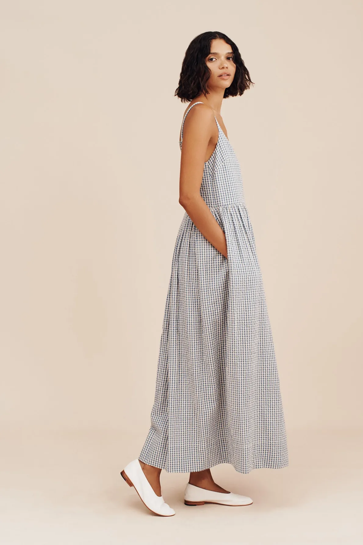 MIRA DRESS - BLUE GINGHAM