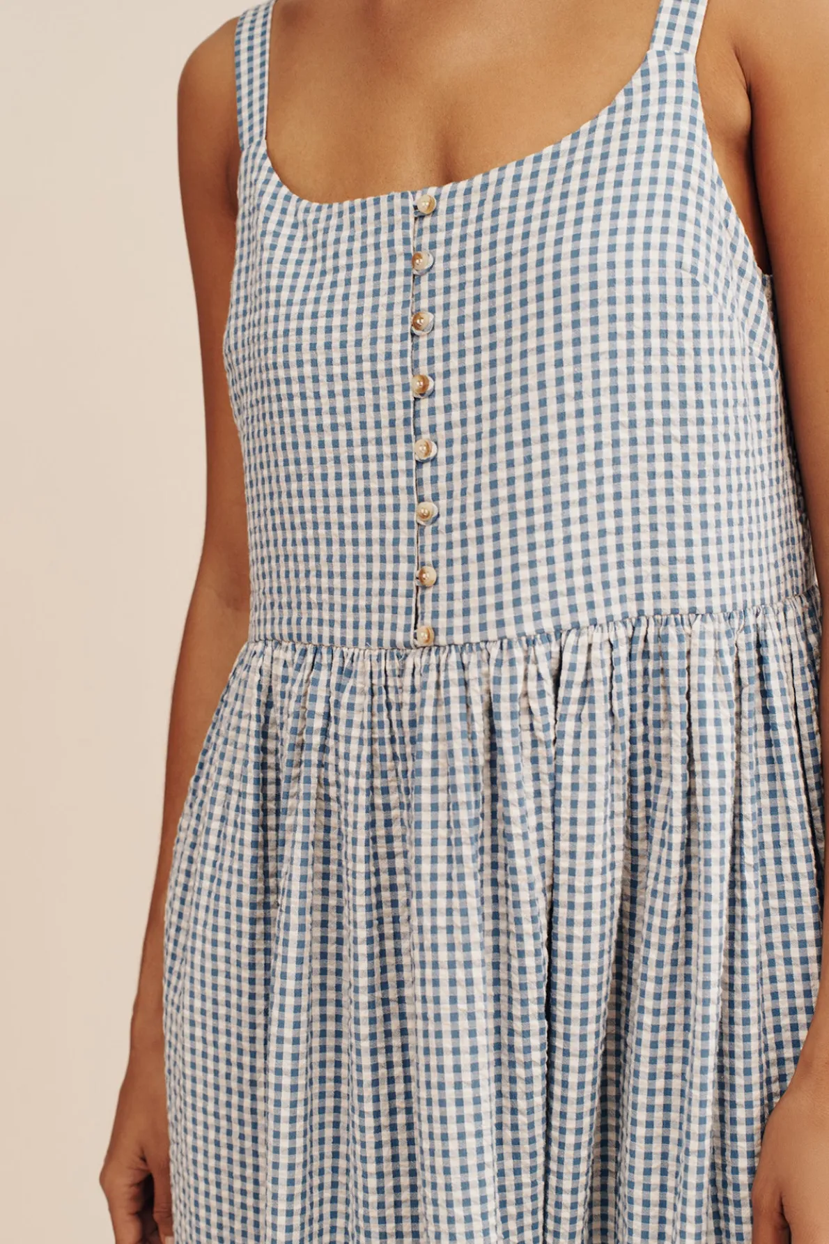 MIRA DRESS - BLUE GINGHAM