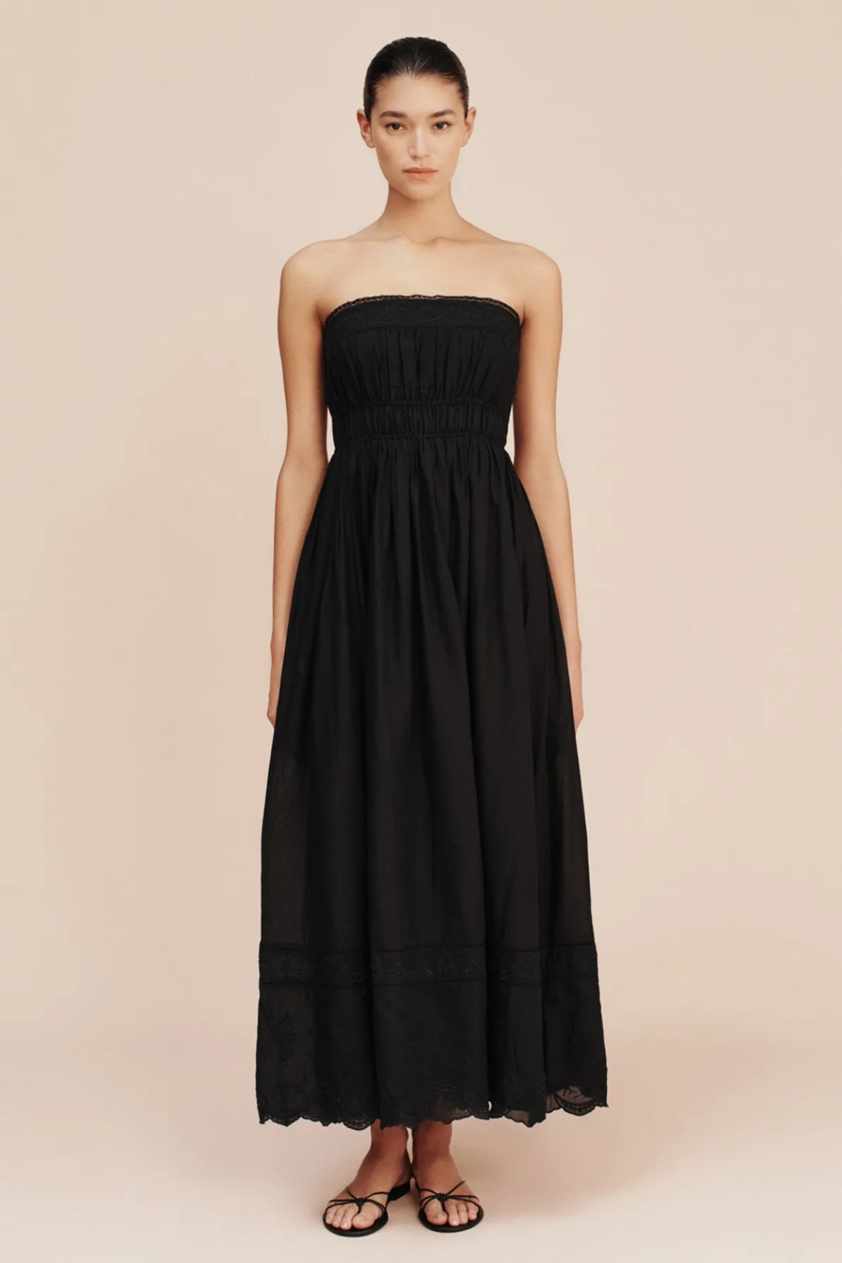 MYLAH STRAPLESS DRESS - BLACK
