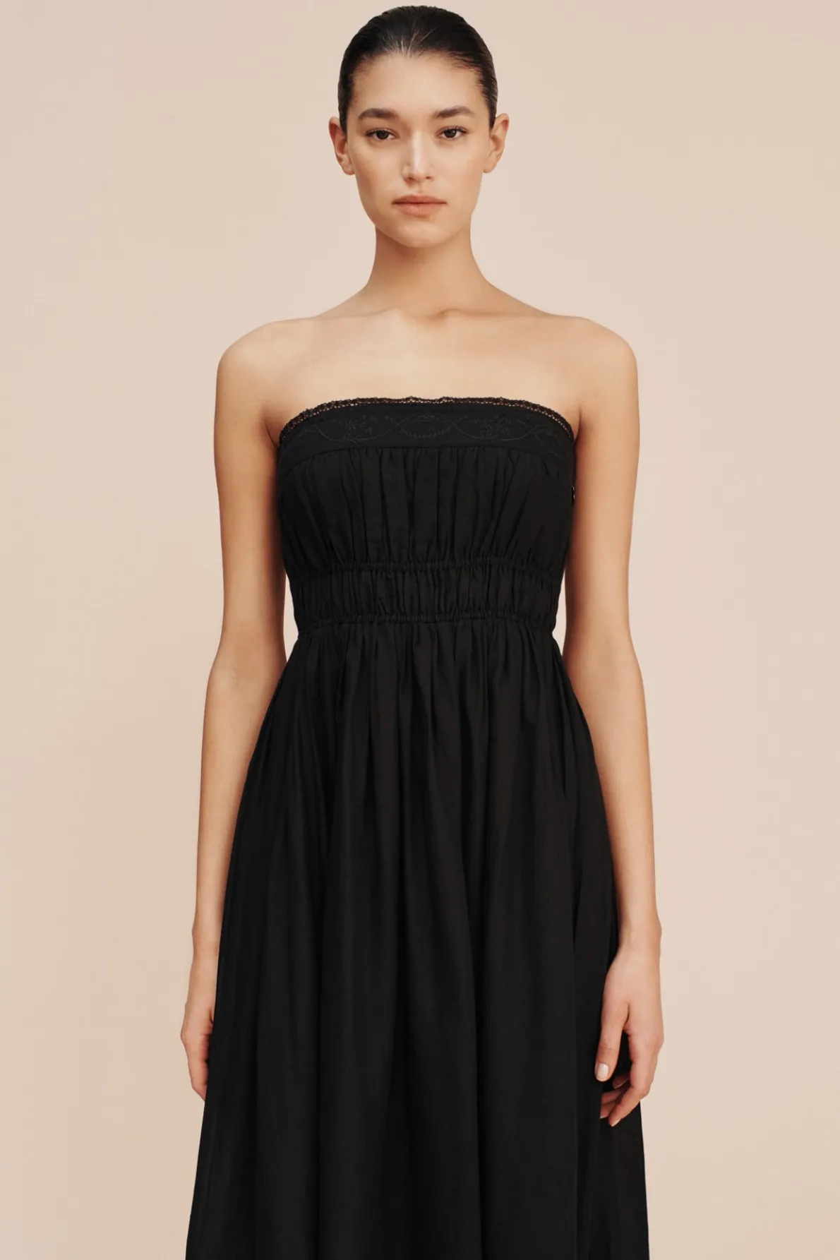 MYLAH STRAPLESS DRESS - BLACK