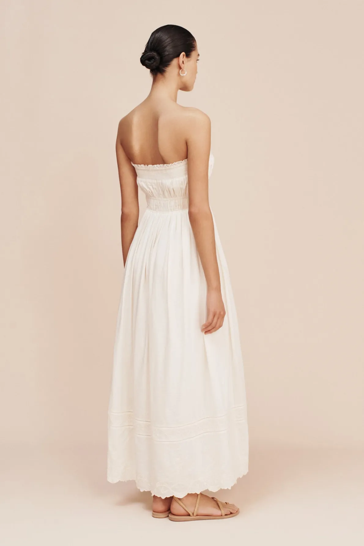 MYLAH STRAPLESS DRESS - CREAM