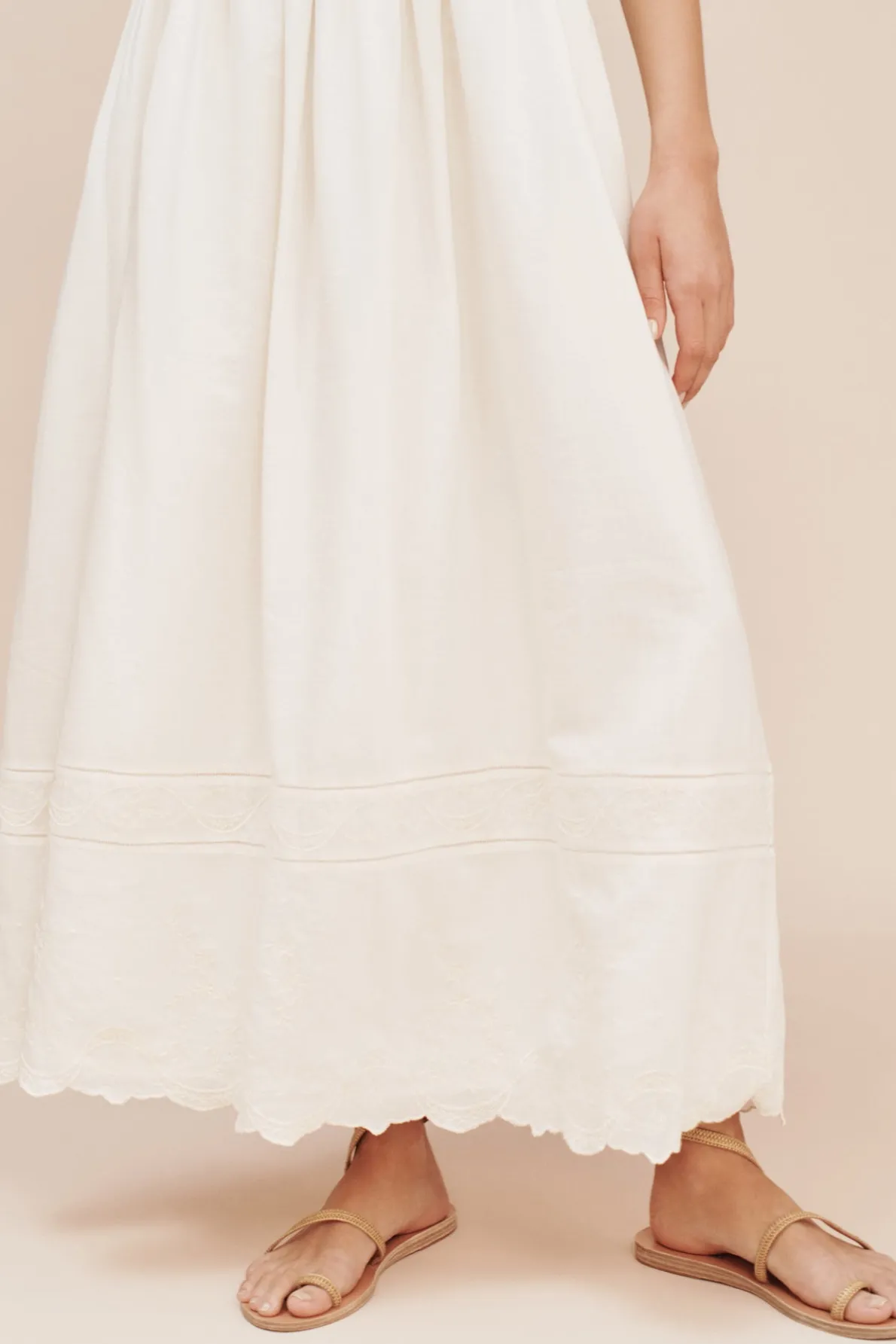 MYLAH STRAPLESS DRESS - CREAM