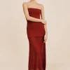 ROMY STRAPLESS DRESS - CHILLI