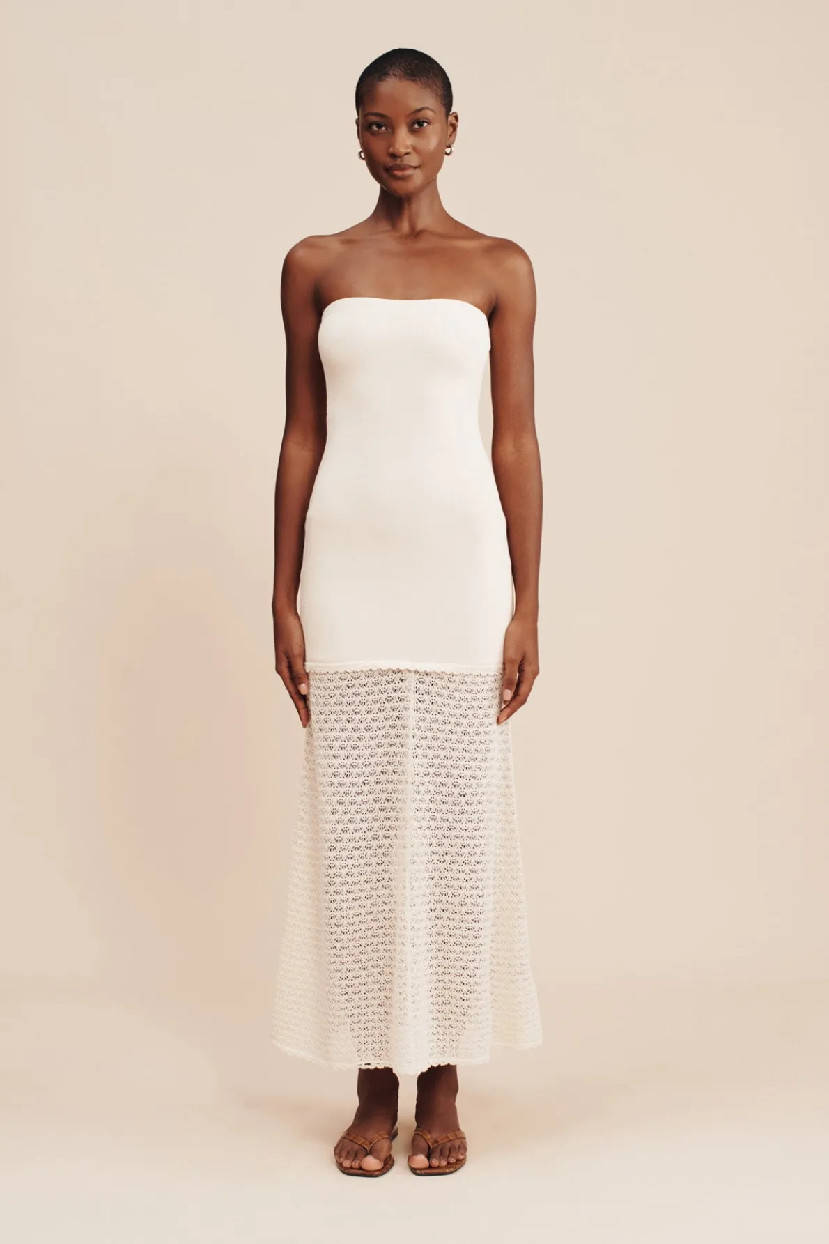 ROMY STRAPLESS DRESS - CREAM