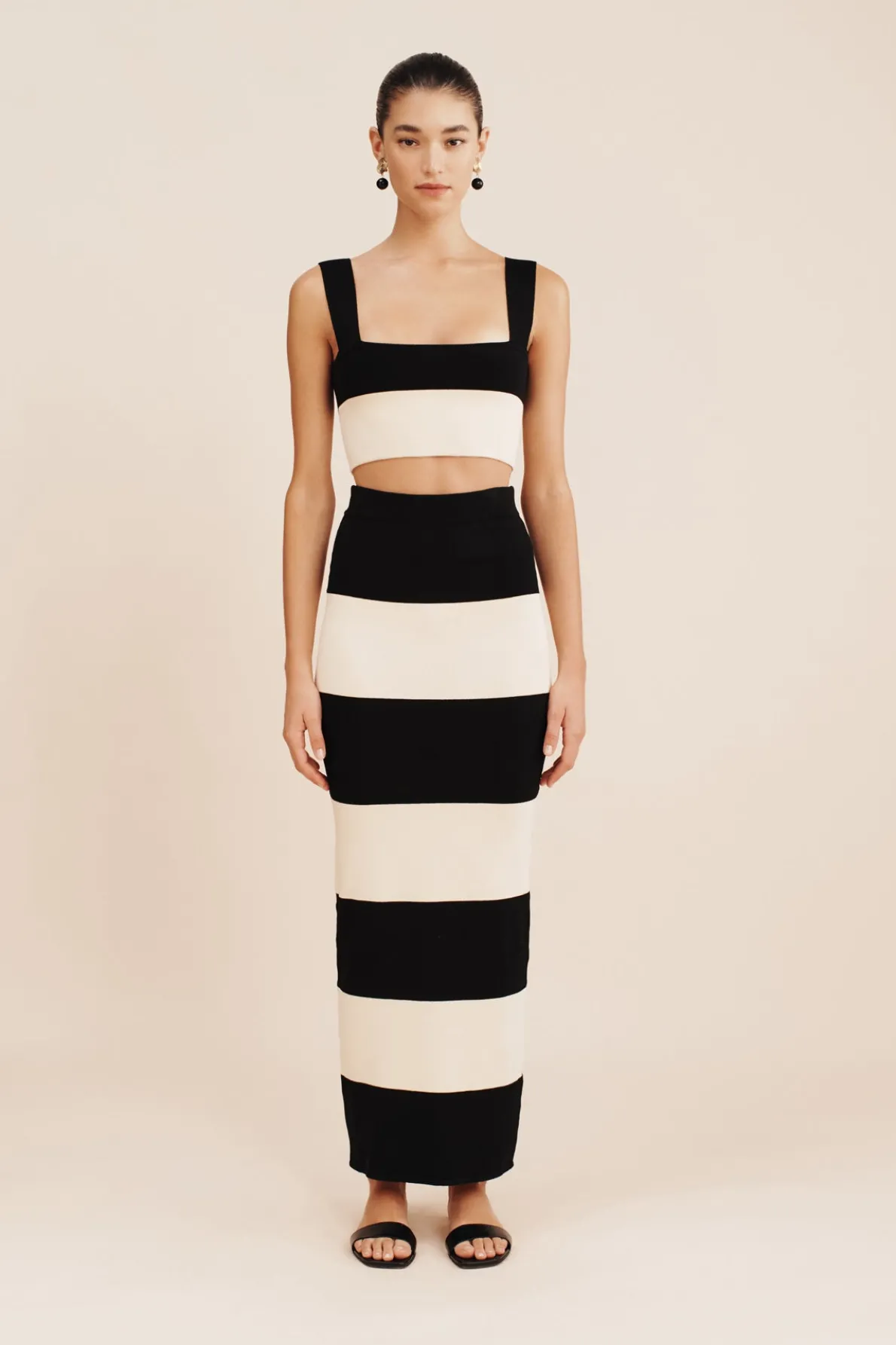 THEO SKIRT - BLACK STRIPE